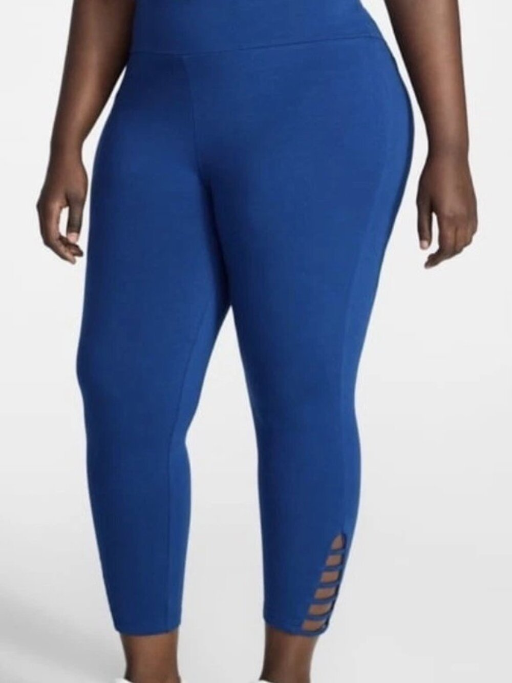 NWT Terra & Sky Women's Plus Size Capri Ladder Leggings, 22" Indigo Size 4X